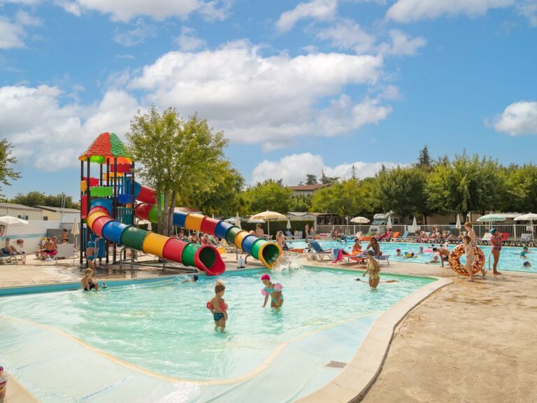 Het waterpark van Camping butterfly aan het gardameer bij lazise