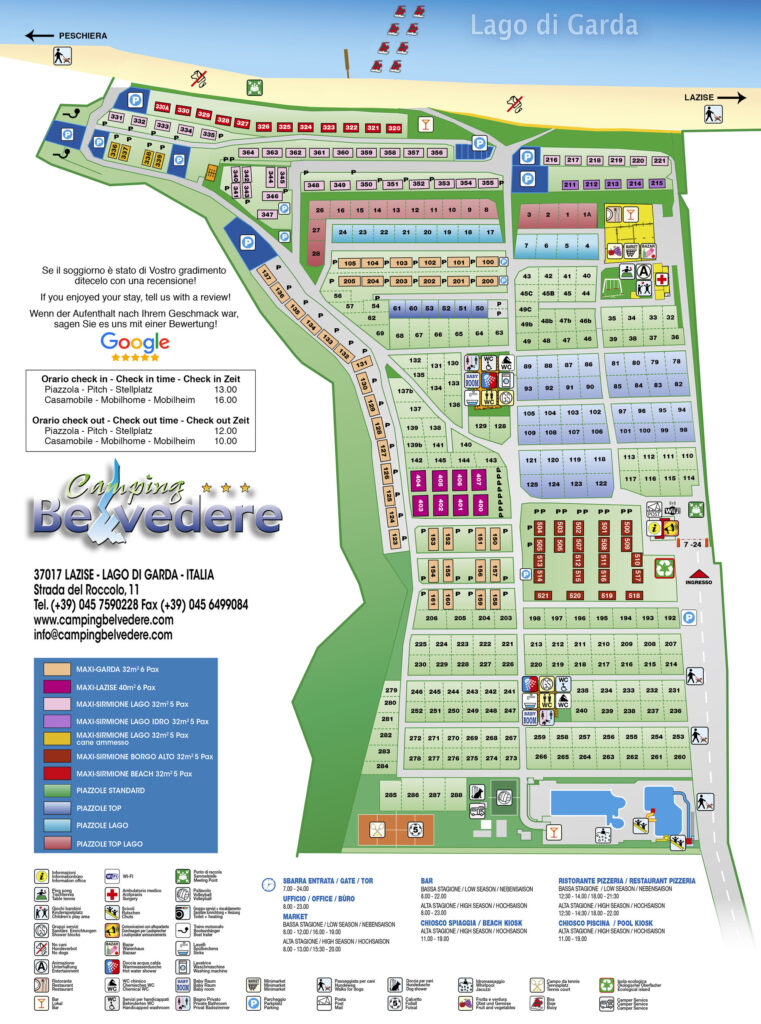 Kaart en plattegrond van Camping Belvedere