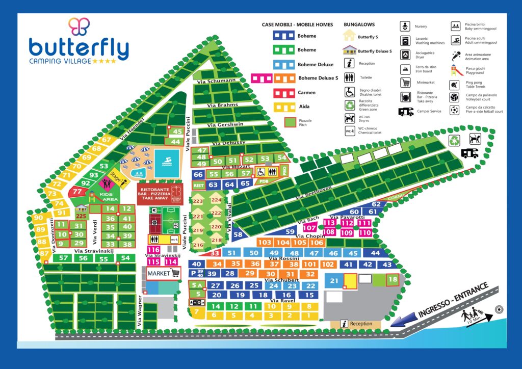 Kaart en plattegrond van Camping Butterfly