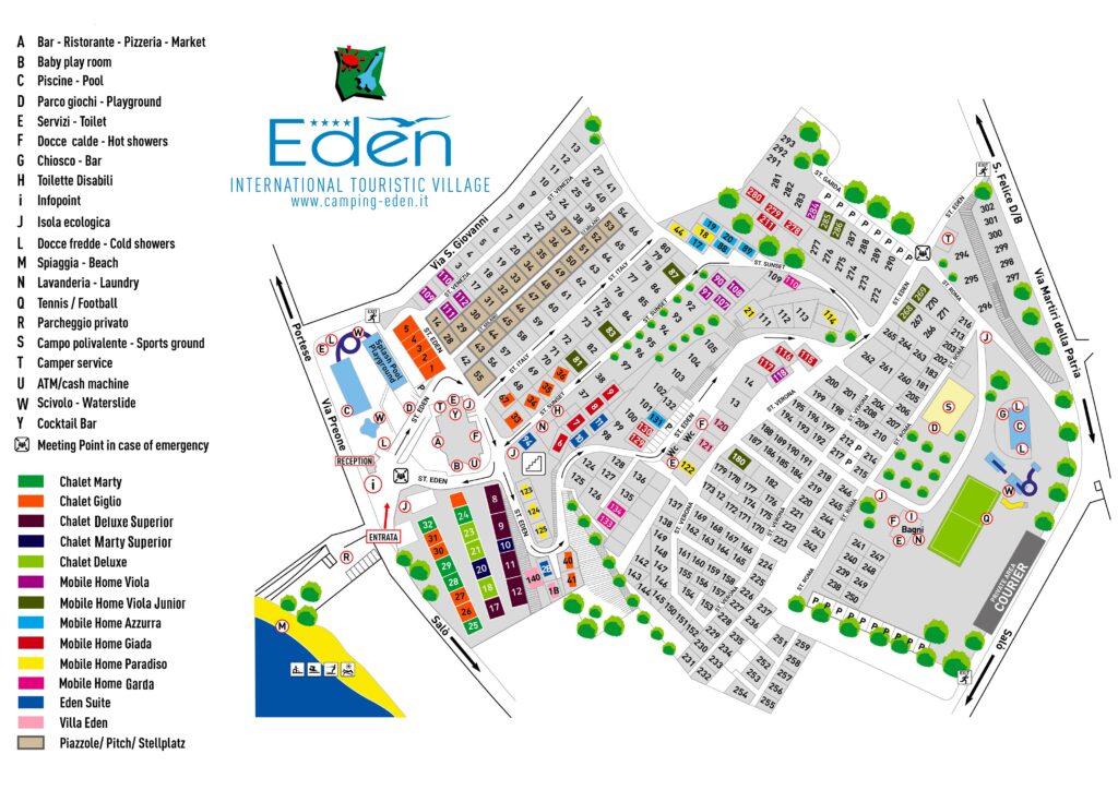 Kaart en plattegrond van Camping Eden