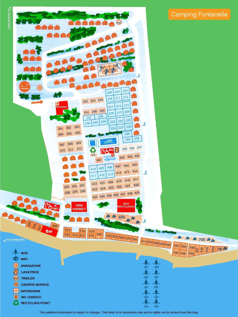 Kaart en plattegrond van Camping Fontanelle