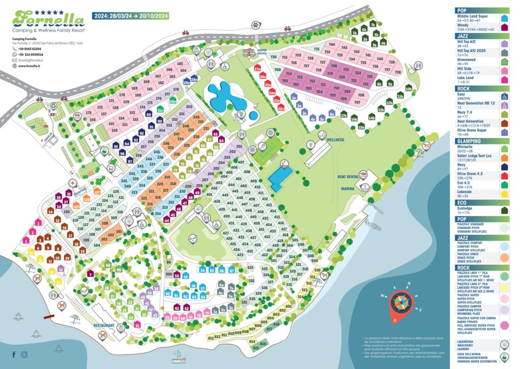 Kaart en plattegrond van Camping Fornella