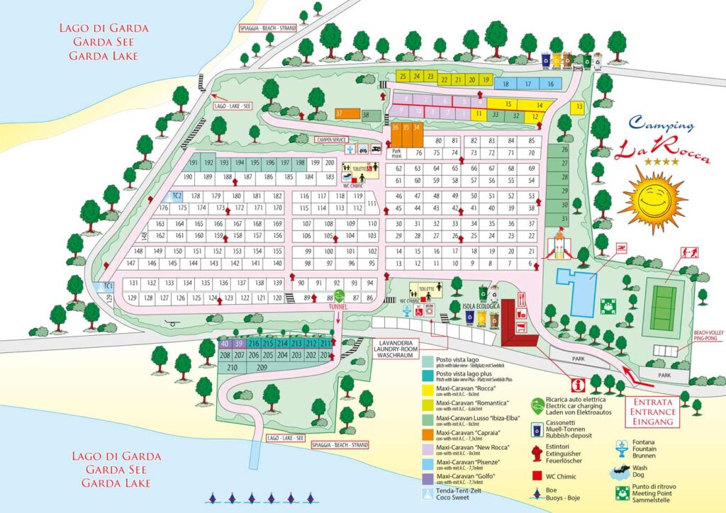 Kaart en plattegrond van Camping La Rocca