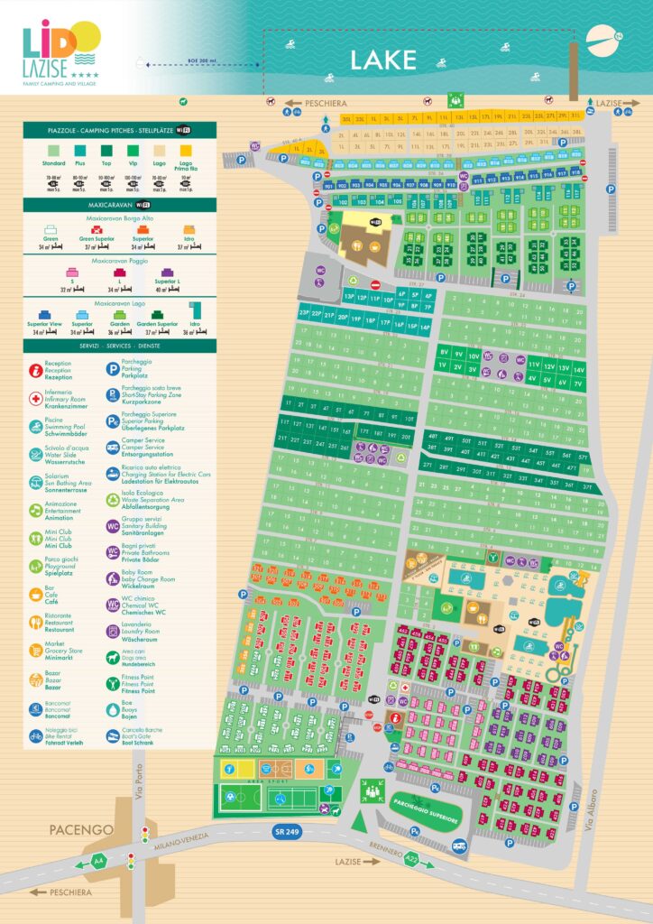 Kaart en plattegrond van Camping Lido