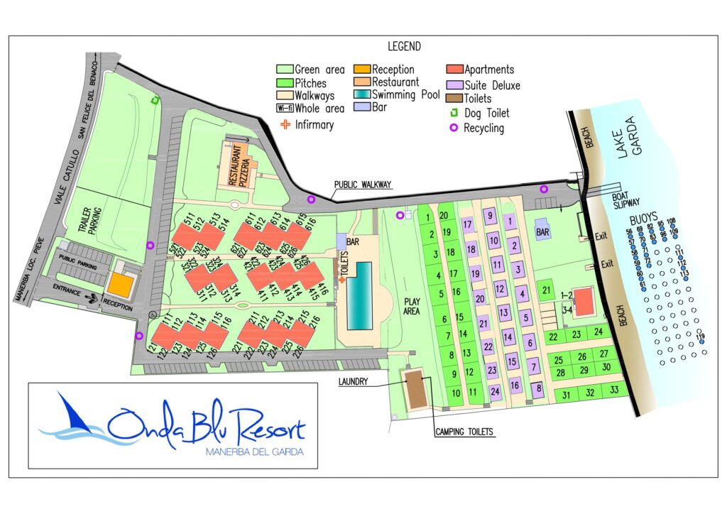 Kaart en plattegrond van Camping Onda Blu Resort