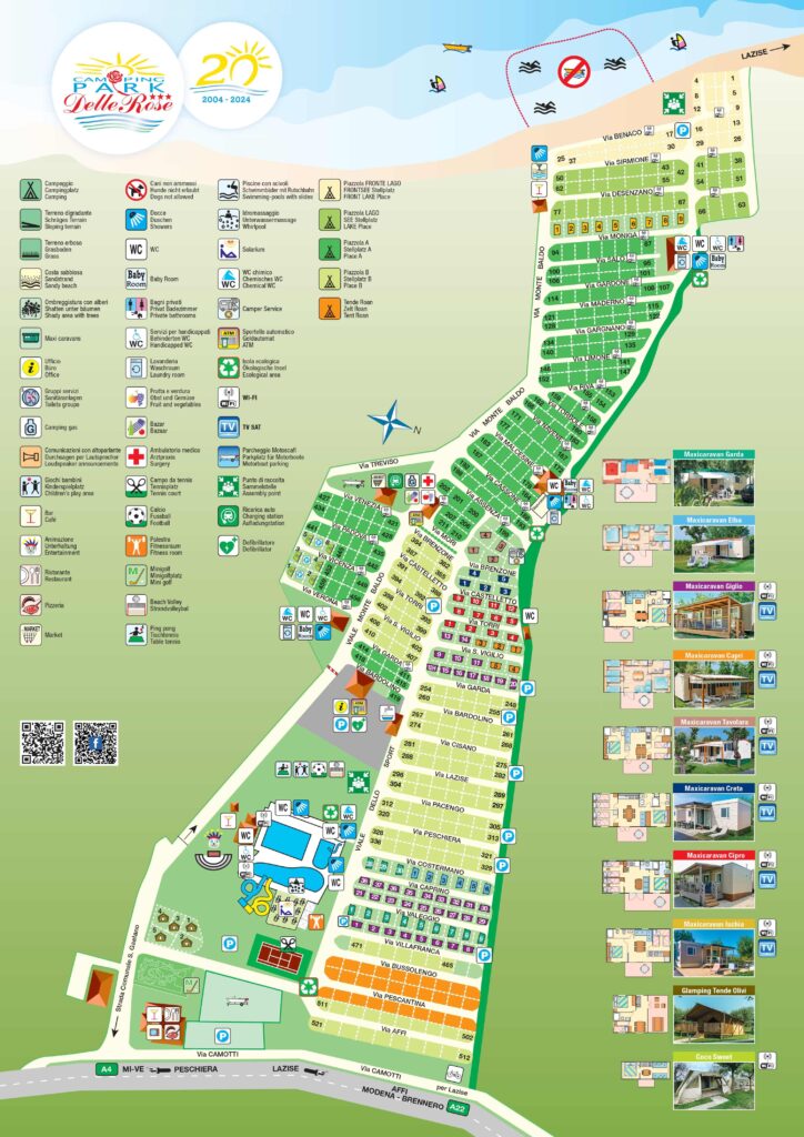 Kaart en plattegrond van Camping Park Delle Rose
