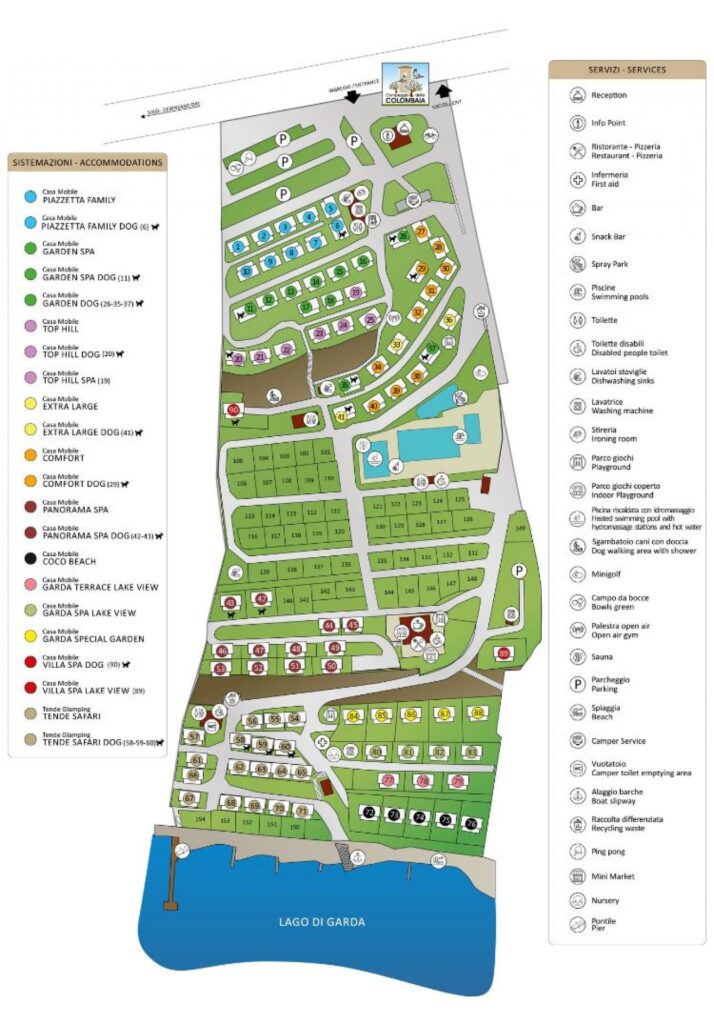 Kaart en plattegrond van Camping Della Colombaia
