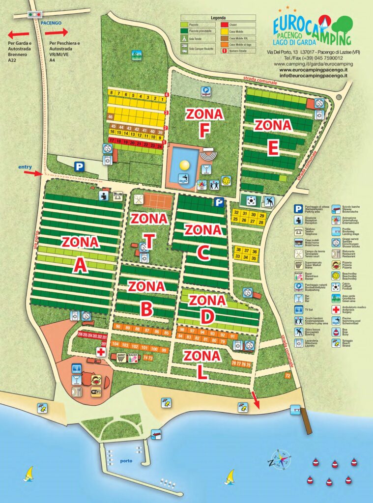 Kaart en plattegrond van Camping Eurocamping Pacengo