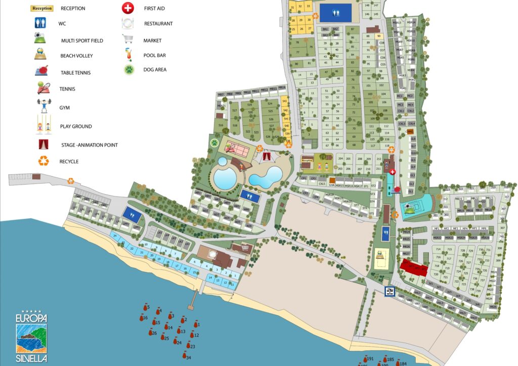 Kaart en plattegrond van Camping Europa Silvella