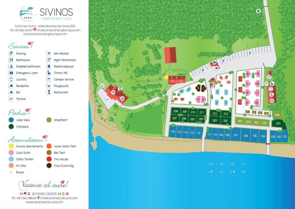 Kaart en plattegrond van Camping Sivinos Boutique